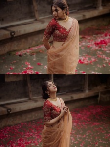 madonna-sebastian-in-maroon-blouse-with-saree-look-photos-008