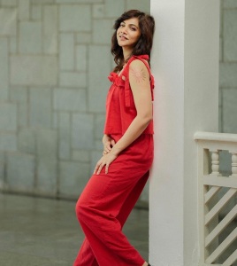 madonna-sebastian-in-red-co-order-set-photos
