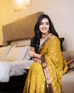 malavika-c-menon-in-golden-yellow-saree-and-green-blouse-photos