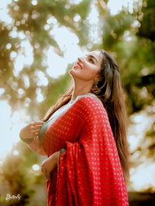 malavika-menon-in-red-and-green-saree-combo-with-green-blouse-style-ideas-photos-005