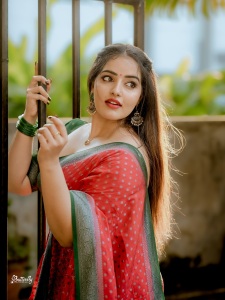 malavika-menon-in-red-and-green-saree-combo-with-green-blouse-style-ideas-photos-007
