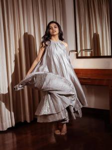 mamitha-baiju-in-Halter-Neck-Flared-dress-photos-001