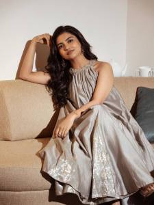 mamitha-baiju-in-Halter-Neck-Flared-dress-photos-004