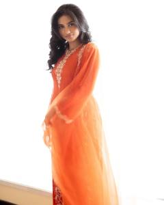 mamitha-baiju-in-orange-colour-full-length-party-wear-dress-photos-002