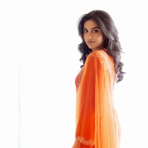 mamitha-baiju-in-orange-colour-full-length-party-wear-dress-photos-007