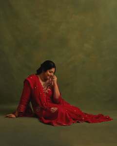 manjima-mohan-in-blood-red-party-wear-churidar-ideas-photos-008