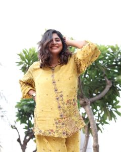 manjima-mohan-in-yellow-co-ord-set-photos