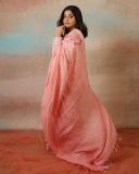 manjima-mohan-in-kavana-peach-pure-linen-saree-photos-002