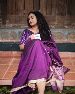 mareena-michael-kurisingal-in-violet-pattu-saree-photos-005