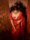 mareena-michael-kurisingal-in-red-saree-traditional-style-images-003
