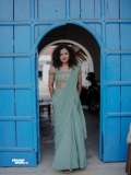 mareena-michael-kurisingal-in-sky-colour-party-wear-saree-with-styling-look-photos-006