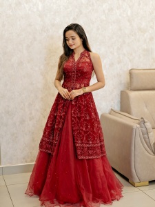 meenakshi-anoop-in-maroon-lehenga-photos-001