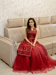 meenakshi-anoop-in-maroon-lehenga-photos