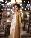 meera-jasmine-in-golden-colour-saree-with-matching-blouse
