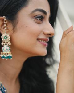 namitha-pramod-in-blue-kalamkari-saree-photos-003