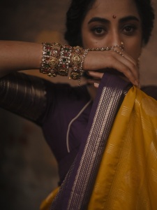 namitha-pramod-in-mango-yellow-saree-with-coffee-colour-blouse-photos-011