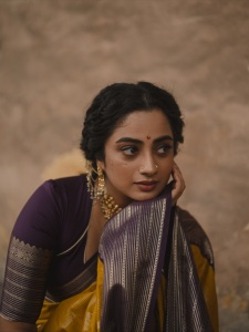 namitha-pramod-in-mango-yellow-saree-with-coffee-colour-blouse-photos-015