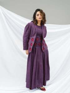 namitha-pramod-in-modern-Indo-western-ethnic-outfit-with-a-coordinated-purple-monochrome-palette-and-matching-hip-length-purple-jacket-001
