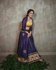 namitha-pramod-latest-photos-in-blue-lehenga-with-golden-blouse-004