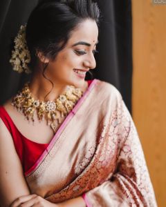 namitha-pramod-new-photos-in-red-kanchipuram-saree-004