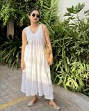 namitha-pramod-in-fit-and-flare-white-cotton-dress-design-photos-001