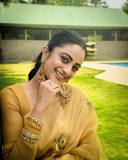 namitha-pramod-in-golden-colour-saree-and-trending-earrings-photos-001