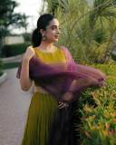 namitha-pramod-in-olive-green-lehenga-with-purple-dupatta-photos-005