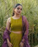 namitha-pramod-in-olive-green-lehenga-with-purple-dupatta-photos