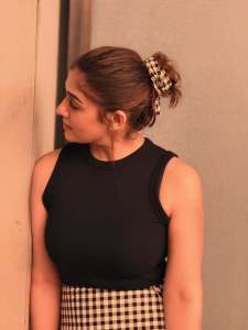 nayanthara-in-checks-printed-skirt-with-crop-top-photos-001