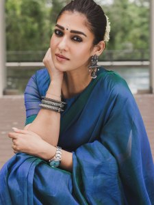 nayanthara-in-peacock-blue-saree-photos-001