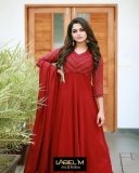 Nikhila-Vimal-latest-photos-in-cherry-red-Anarkali-