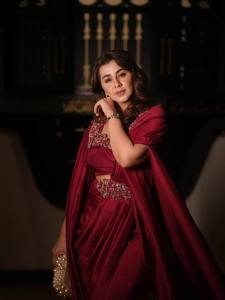 nikki-galrani-in-maroon-saree-styling-ideas-photos-004