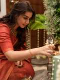 nikki-galrani-in-Tussar-silk-rust-red-with-warm-metallic-gold-saree-and-high-round-neckline-blouse-and-Styled-with-traditional-gold-jewelry-photos-007