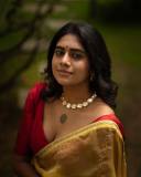 nimisha-sajayan-latest-photos-in-yellow-saree-with-red-blouse-by-Salt-Studio-001