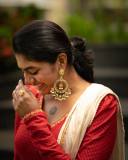 nimisha-sajayan-new-photo-in-red-salwar-suit-by-pranaah