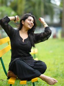 niranjana-anoop-in-black-kurti-with-palazzo-pants-photos