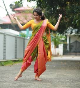 niranjana-anoop-in-multicolor-saree-photos