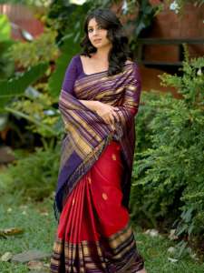 niranjana-anoop-in-violet-and-red-pattu-saree-with-simple-blouse-design-ideas-photos-004