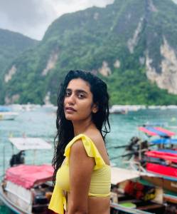 actress-priya-varrier-beach-dress-photos