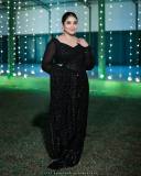 rachana-narayanankutty-in-black-chiffon-party-wear-saree-photos-004