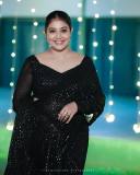 rachana-narayanankutty-in-black-chiffon-party-wear-saree-photos-005