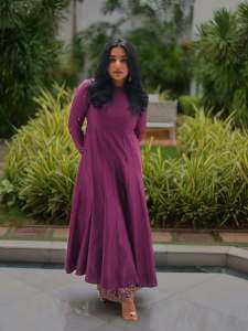 rajisha-vijayan-in-deep-purple-long-Anarkali-kurta-featuring-a-high-round-neck-full-length-fitted-sleeves-dress-photos-005