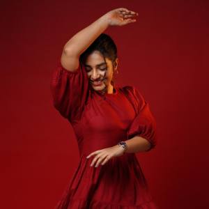 rajisha-vijayan-in-red-frock-photoshoot