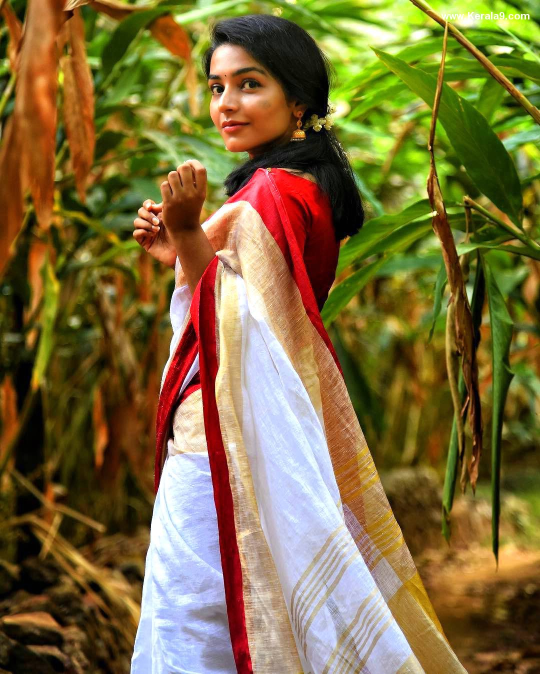 rajisha vijayan in kerala saree photos-001