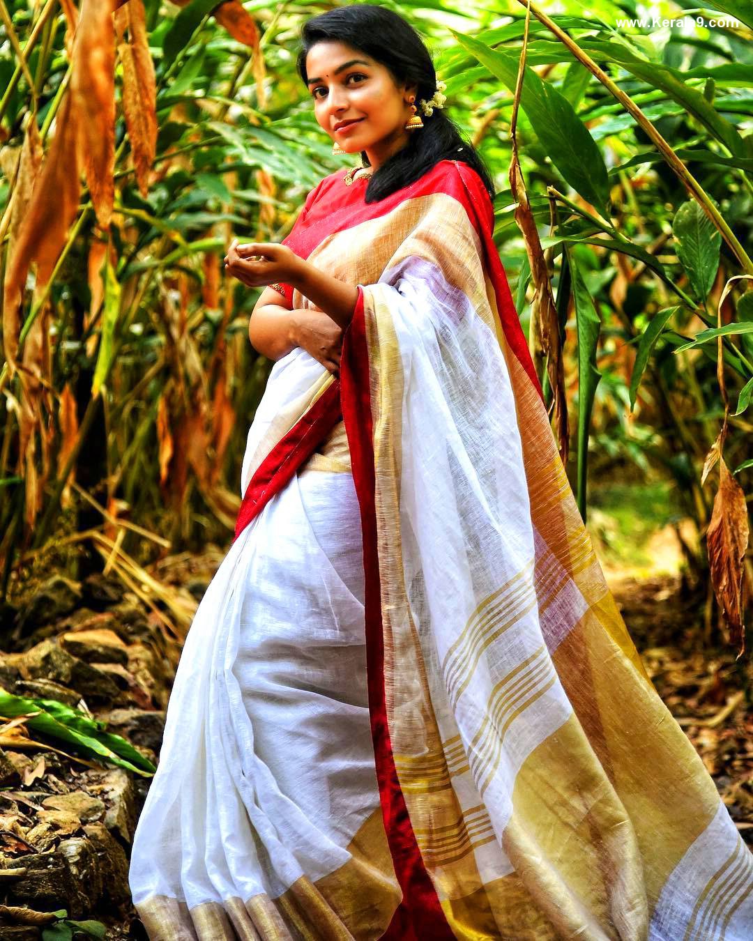 rajisha vijayan in kerala saree photos-004