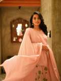 rajisha-vijayan-in-Pastel-Pink-straight-cut-churidar-Hand-Painted-botanical-design-and-Straight-cut-pink-matching-pants-pics