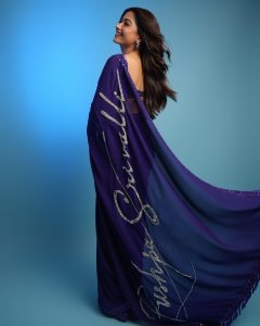 rashmika-mandanna-in-blue-chiffon-saree-photos