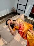 rashmika-mandanna-in-mango-yellow-and-pink-combo-saree-look-photos