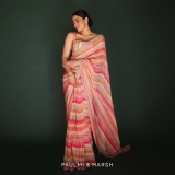 rashmika-mandanna-in-multi-coloured-striped-saree-and-blouse