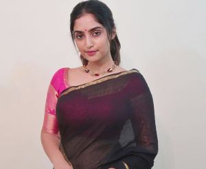 rebecca monica john new saree photos-003